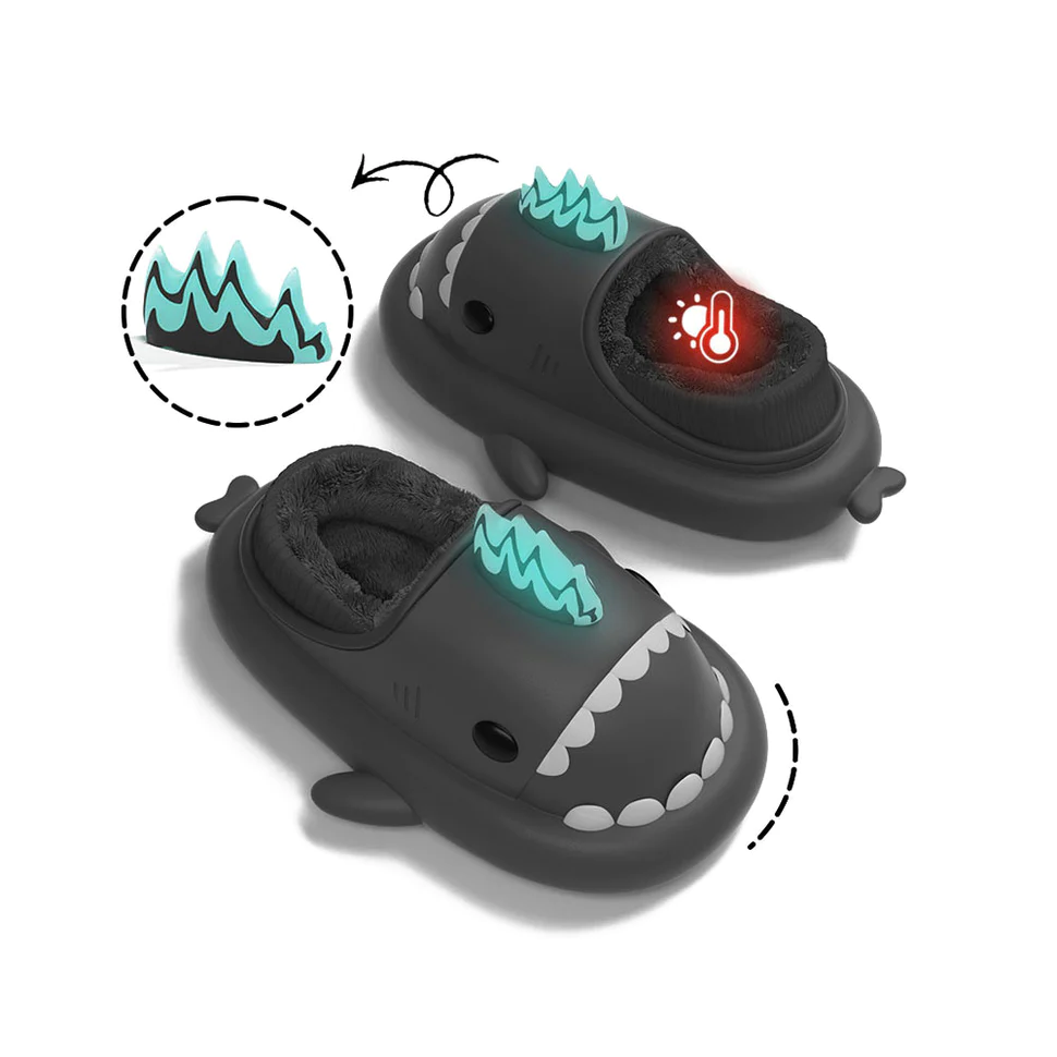 Shark Slides Winter - Kaiju Lined Slippers Heel-covered