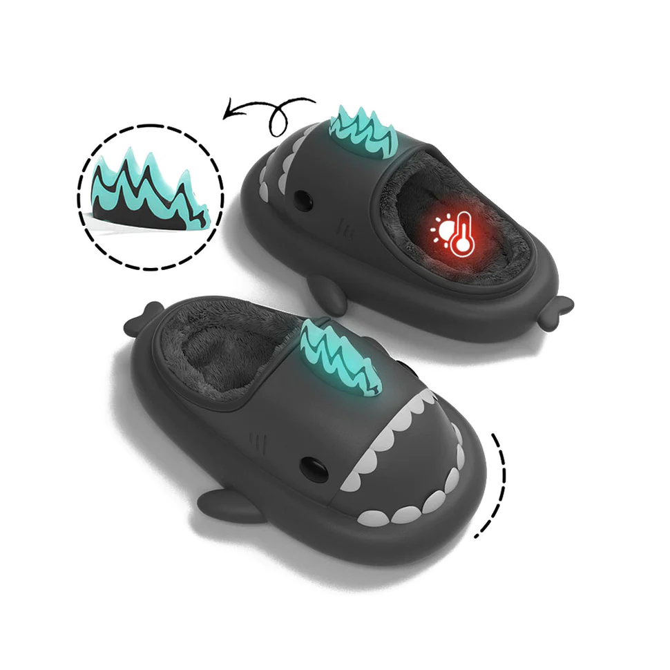 Shark Slides Winter - Kaiju Lined Slippers Heel-open