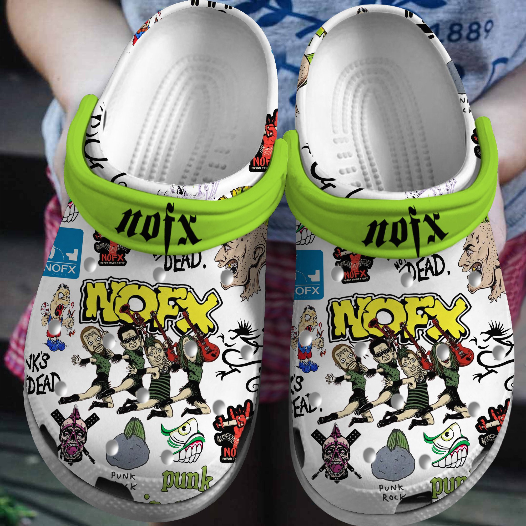 NOFX Music Crocs Crocband Clogs Shoes Comfortable For Men Women